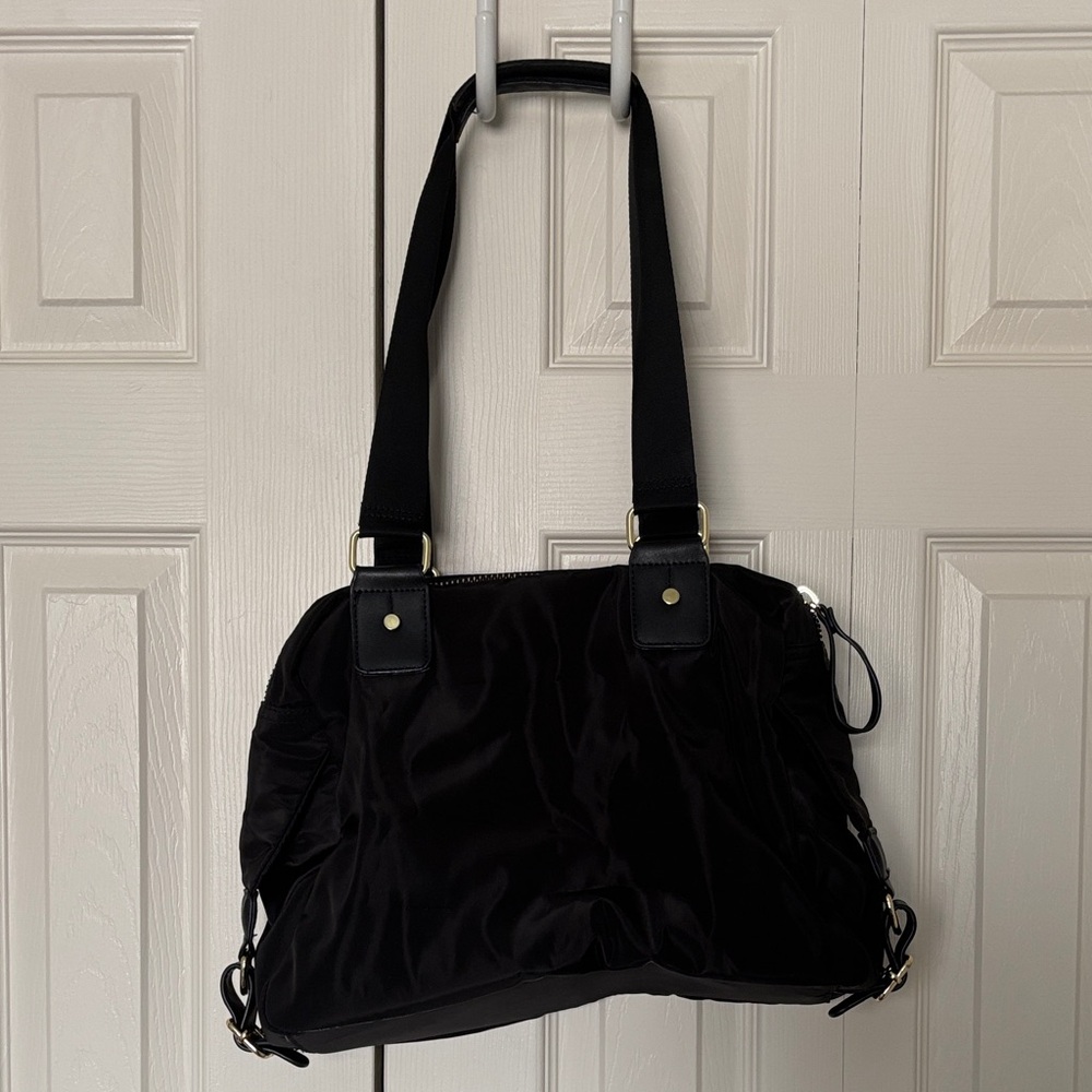 Adrienne Vittadini Black Nylon Shoulder Bag with Front Zip Pockets Travel - Picture 6 of 7